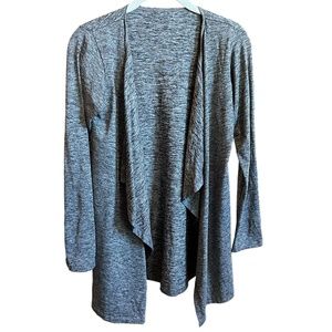 Athleta Gray Jacket Sweater with ruffled Lining Womens Size Small